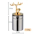 Cendrier de voiture en acier inoxydable avec couvercle cerf doré élégant - Naturel