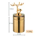 Cendrier de voiture en acier inoxydable doré avec couvercle cerf et détails de taille - Or