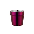 Insulated double-wall 304 stainless steel cup in vibrant magenta chrome finish - Purple