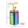 Cendrier de voiture en acier arc-en-ciel avec couvercle cerf doré pour décoration - Couleur AB