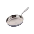 304 stainless steel frying pan with triple-layer base and golden ergonomic long handle - Natural