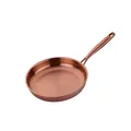 Polished copper colored 304 stainless steel frying pan with ergonomic long handle - Rose Gold