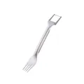 Stainless steel watermelon cutter slicer fork and cuber tool with a brushed metal finish - Silver