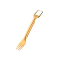 Golden stainless steel dual-use watermelon slicer fork with matte finish handle - Gold
