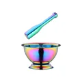 Rainbow finish stainless steel mortar and pestle set for kitchen spice grinding - Mortar And Pestle / AB Color