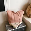 Κομψή ροζ τσάντα tote από δέρμα litchi με μακριά χερούλια για γυναικεία μόδα - Με Κρεμαστό / Ροζ