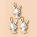 Light blue lobster charms with gold-plated alloy finish for DIY jewelry and accessories - Light Blue