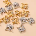 Ciondoli a forma di batteria musicale con strass brillanti in oro e argento set - Multicolore