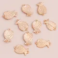Golden feather alloy pendants for DIY jewelry making with elegant wing-like textures - 20 Pieces Set / Gold