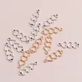Colgantes de triple corazón en oro y plata para accesorios de joyería DIY creativos - Multicolor