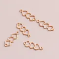 Pack de 50 colgantes de triple corazón dorado para accesorios de joyería DIY - Dorado