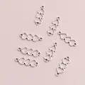 Pack de conectores de triple corazón en plata antigua para creación de joyas DIY - Plateado