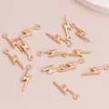 Golden lightning bolt alloy charms for DIY jewelry making pendants pack of 40 - Gold