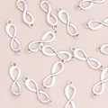 30pcs vintage silver infinity symbol charm connectors for DIY jewelry making - Silver