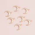 Pack of rose gold crescent moon pendants with top rings for DIY jewelry making - Rose Gold