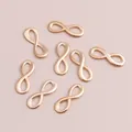 Polished rose gold infinity symbol metal charms for DIY jewelry and fashion accessories - Gold