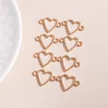 Set van acht goudkleurige holle hartvormige hangers voor het maken van sieraden - Goud