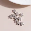 Minimalist silver plated alloy star charms for DIY jewelry making and handmade crafts - Silver