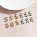 Cute bear animal charms in gold and silver finish for DIY jewelry and necklaces - Multicolor