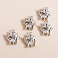 Vintage silver elephant charms for DIY jewelry making featuring mother and baby elephant - Mother and Child Elephant / Antique Silver
