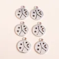 Retro silver alloy pendants with celestial moon and star cutouts for jewelry making - Silver