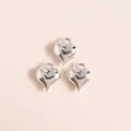 Detail of silver 3D heart charms with smooth mirror finish for DIY jewelry making - 3D Heart Style / Silver
