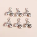 Set of retro antique silver alloy acorn pendants for DIY jewelry making and crafts - Silver