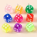 Détails de pendentifs dés en résine translucide colorée avec anneaux pour bijoux - Mélange de Couleurs