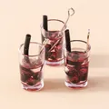 Mini tasses à bière en acrylique avec paillettes violettes pour bijoux DIY créatifs - Bordeaux