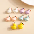 Set van tien kleurrijke acryl eendenbedeltjes in macaronkleuren voor DIY-sieraden - 10 Stuks/Verpakking / Meerkleurig