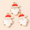 Detail of red and white Santa Claus enamel alloy charms for DIY holiday jewelry making - Red