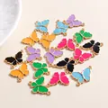 Colorful enamel butterfly connectors for DIY bracelets and necklaces jewelry making - Multicolor