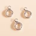 Set mit drei transparenten Kristallanhängern mit Silberrand für DIY-Schmuckdesign - Silber