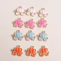 12pcs colorful enamel pumpkin carriage charms in gold-plated alloy for DIY jewelry - Multicolor