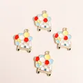 Detail of alloy charm pendants featuring colorful balloons on a vintage van for DIY crafts - Colorful