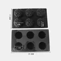 6-cavity black silicone mold for 3D spiral flower mousse cakes and DIY baking - 6-Cavity Saint Honore