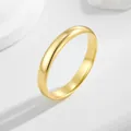 Minimalistischer 14K vergoldeter s925 Sterling Silber Ring 3mm schlichtes Goldband - US 5 / Gold