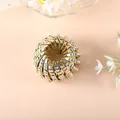Sparkling gold rhinestone bird's nest hair clip and lazy hair tie for high ponytail styling - Gold Rhinestone Style