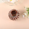 Elegant brown rhinestone bird nest hair clip lazy hair bun maker for ponytail styling - Rose Gold Rhinestone Style