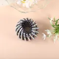 Elegant bird's nest lazy hair bun maker clip with sparkling iridescent rhinestones - Gun Black Rhinestone Style