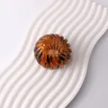 Expandable tortoiseshell bird's nest hair ring for stylish bun and ponytail holding - Glossy Leopard Orange
