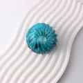 Expandable teal blue gradient bird's nest hair clip for versatile ponytail styling - Glossy Leopard Blue