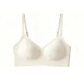 Detalle del sujetador sin costuras con tirantes ajustables y suave tejido de soporte - S / Blanco Roto