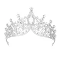 Corona da sposa barocca in finitura argento con strass di cristallo scintillanti - Strass Argento
