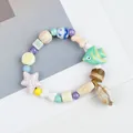 Handmade ceramic beaded bracelet with colorful sea life charms like fish and starfish - Colorful Little Fish Style (1527-02)