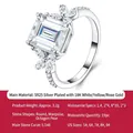 Detailed view of S925 silver ring featuring a 5.146ct radiant step-cut moissanite stone - US Size 5 / Luxurious Pave Octagon Style (R17478) / Silver