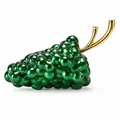 Détails de la pochette de soirée en forme de raisin vert foncé avec anse dorée en métal - Vert