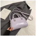 Lilac purple square shoulder bag with silver metallic sphere accents and top handles - No Pendant / Purple