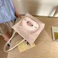 Beige corduroy tote bag featuring a cute embroidered cat face and long shoulder straps - Toasted Cat (Without Pendant)