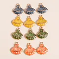 Pendentifs coquillages colorés gravés Summer avec étoile de mer pour bijoux DIY - Rose vif